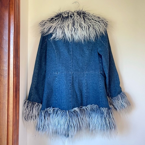 Vtg Y2k Penny Lane Jacket Ice Blue Rockstar Cuff Jacket Tipped RARE - Picture 5 of 5